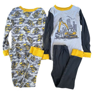 Kirkland Costco gray boys construction pajamas bundle lot size 6